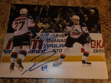 LEON DRAISAITL JOSH MORRISSEY DUAL SIGNED 8X10 MATTE PHOTO OILERS JETS ROCKETS