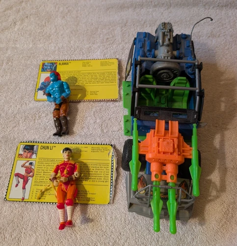 Hasbro G.I. Joe Street Fighter 1993 COMPLETE Chun Li Blanka w File Cards