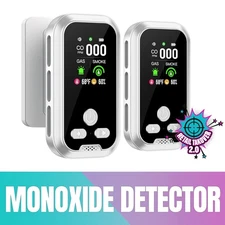 HAKINAKU 5-in-1 Smoke CO Gas Detector Plug-in HD Display Backup Battery Pack 2