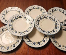 Vintage MCM Marcrest Stetson Swiss Alpine Chalet Saucers Set Of 8 HTF