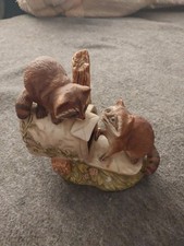 Masterpiece Porcelain Raccoons With Mailbox Homco 1987 Made In Mexico 6 