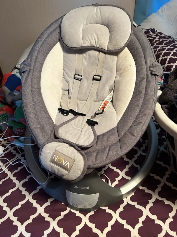 Jool Baby Nova Electric Baby Swing/Bouncer Seat Gray Bluetooth Remote Control