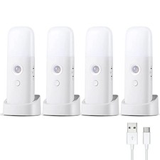 Motion Sensor Night Lights Indoor, Rechargeable Night Four Pack B_Cool White