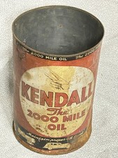 Vintage Kendall 5 Quart Motor Oil Tin Can Lar...