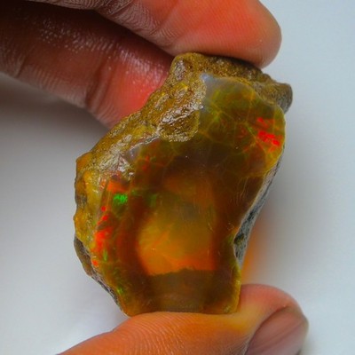 Ethiopian Oil Opal Specimen  55.35 cts Natural Rough Gemstone - Fire Opal Roug