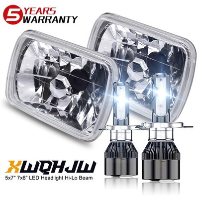 For Chevy Express Cargo Van 1500 2500 3500 Pair 7x6 5x7 LED Headlights High/Low