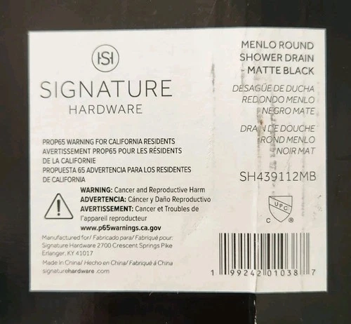 Signature Hardware SH439112MB Menlo Round Shower Drain with Flange, Matte Black - Picture 3 of 3