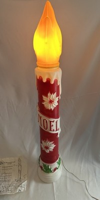 Vintage Blow Mold Christmas Candle stamped Empire  Outdoor Light 39'' Works