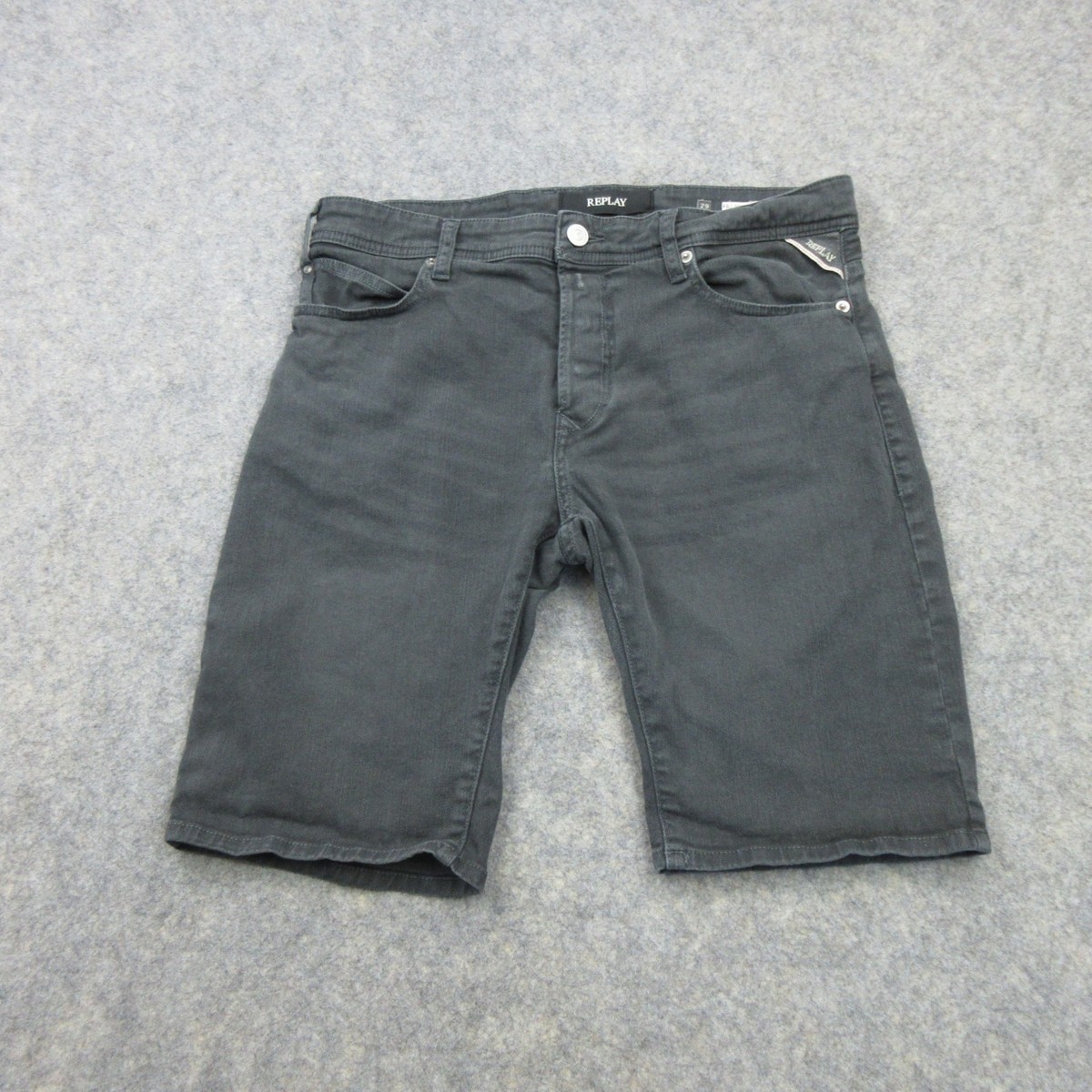 Replay Shorts Mens W30 Grey Denim RBJ 901 MA981 Stretch Button Fly Summer 8317