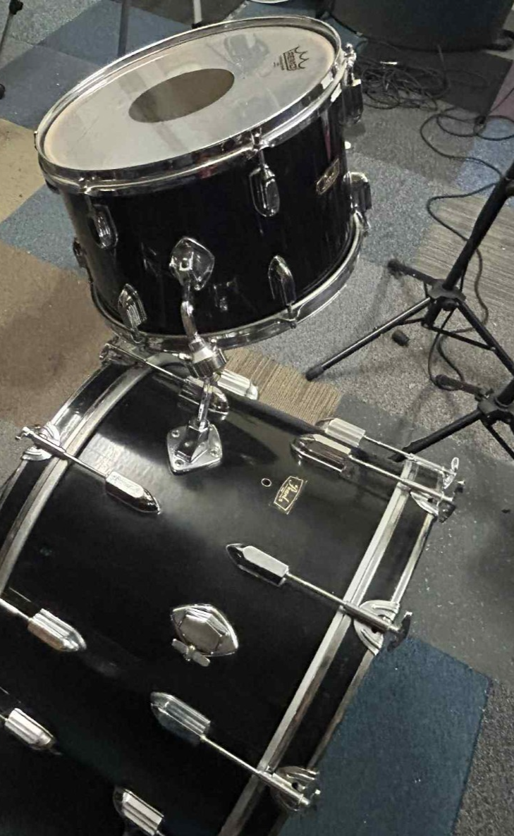 VINTAGE PEARL 22''/13''/16'' Drums Shell Pack Black Made in Japan photo 21