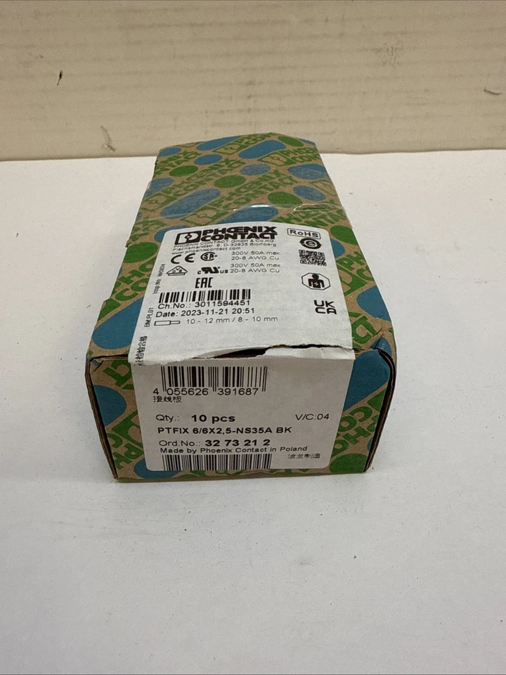 Phoenix Contact Distribution block - PTFIX 6/6X2,5-NS35A BK - 3273212 Qty 10 - Image 2 of 3