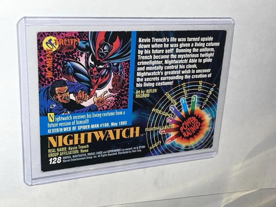 1994 FLEER MARVEL Nightwatch Card #128 - FREE SHIPPING - Image 2 of 2