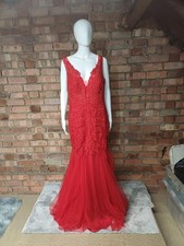 Red Lace Embellished Signature Collection Prom/Evening Gown Size 16