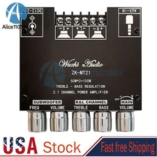 ZK-MT21 2.1Channel Bluetooth Audio Power Amplifier Board Subwoofer 50W*2+100W US