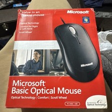 3D MICROSOFT USB Wired Optical Mouse P/N X800898 .BLACK WORKS