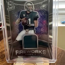 2020 Carson Wentz - Panini Spectra Fireworks Fabric #1 - Eagles PATCH /99