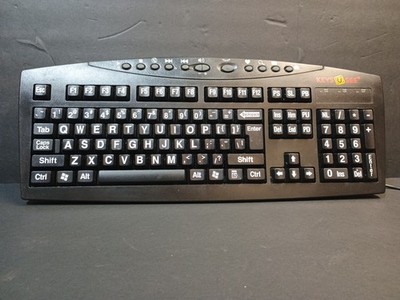 KEYSUSEE Large Print USB Keyboard Easy To Use See PC Windows Compatible WORKS