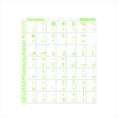 Tastaturaufkleber DE RUS UKR ENG ARA QWERTZ QWERTZY Transparent Farben PC Mac