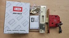 Union 2134E BS 5 Lever Mortice Door Deadlock 67mm Polished Brass 