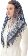 Triangle Lace Veil Mantilla Cathedral Head Covering Chapel Veil for Mass Wedding