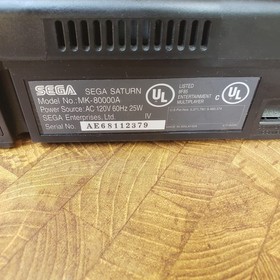 SEGA Saturn Black MK-80000A w/ 2 Controllers 2 Games Memory Card Manual Stickers