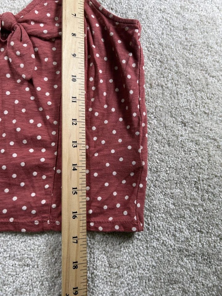 Camiseta sin mangas American Eagle para mujer pequeña a lunares corbata frontal sin mangas informal suma Foto 3 de 4