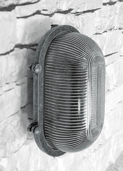 Wandlampe AußEn Oval E27 Messing Glas 26 Cm Klein IP64 Leuchte Keller Terrasse-image