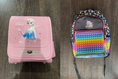 Disney Frozen (new) and Smiggle Good Vibes (old) School Backpack