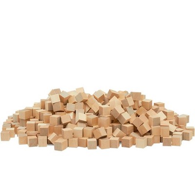 DIY Wooden Cubes 1/2inch, Pack of 100 Small Blank Blocks, Unfinished Wood for...