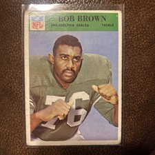 1966 Philadelphia Bob Brown Rookie RC #134 Eagles 🦅 HOF VG