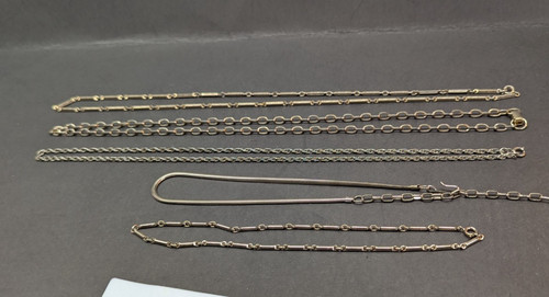 LOT OF 5 Unmarked Necklace Assorted Chains Spring Ring Snap Hook Locks