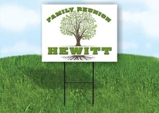 HEWITT FAMILY REUNION GR TREE 18 in x24 in Yard Sign Road Sign with Stand
