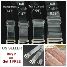 Clear Transparent Dull Polish Invisible Adjustable Shoulder Bra Straps