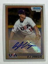 2010 Bowman Chrome #USA-AV A.J. Vanegas Auto Card AR59