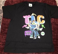 TLC 1992 unisex Cross Colours Graphic T-Shirt Black Left Eye Vintage Small