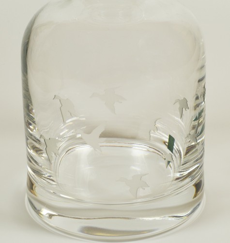 Beautiful Collins Crystal Scotland Wheel Engraved Flying Geese Design Decanter - Picture 2 of 4