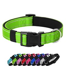 Reflective Dog Collar Padded with Soft Neoprene Breathable Quick Release Basi...