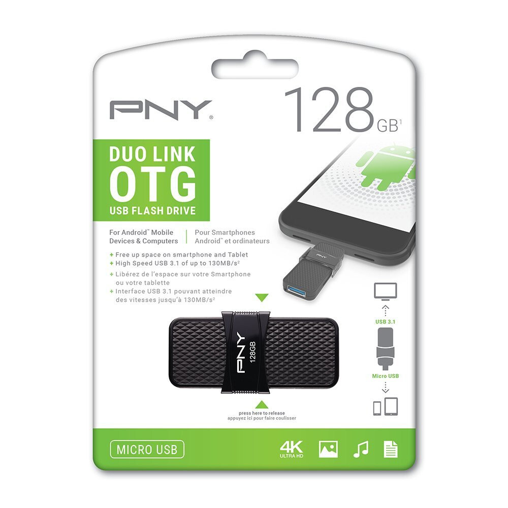 Clé USB 3.1 PNY Duo-Link 128 Go haute vitesse pour des transferts instantanés de fichiers