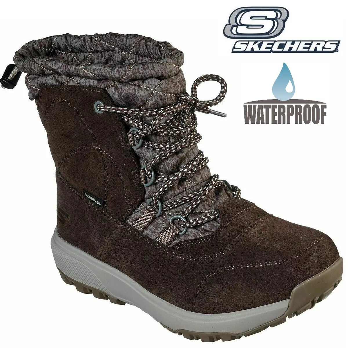 Womens Skechers GOGA MAT Outdoors Ultra-Arctic Waterproof Winter Warm Boots  Size