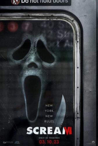 SCREAM 6 VI (2023) Movie Poster - Ghostface Subway New York - Size 24x36 Inches