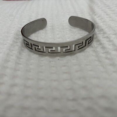 Cuff Stainless Steel Greek Key | eBay