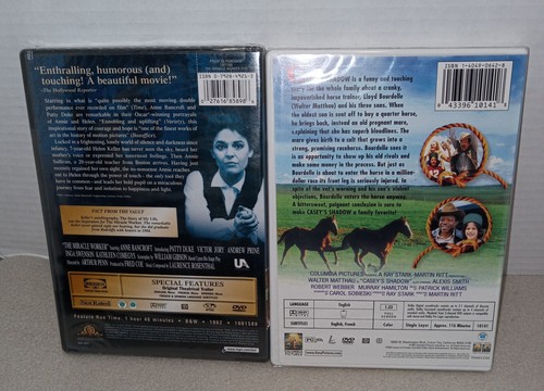 Lot of 2 THE MIRACLE WORKER & Casey's Shadow DVD BRAND NEW SEALED - Picture 2 of 3
