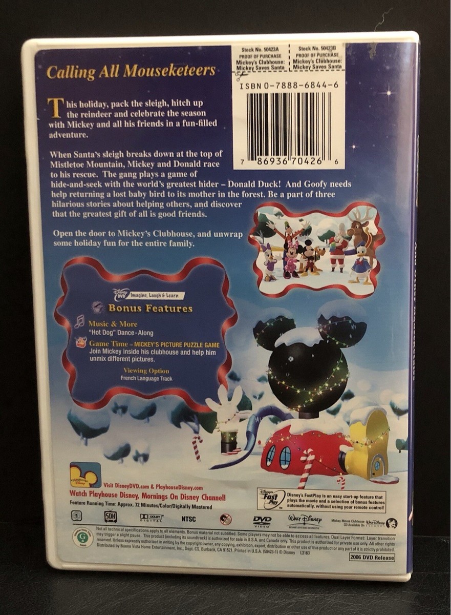 Mickey Mouse Clubhouse - Mickey Saves Santa - DVD - 2006 - Used
