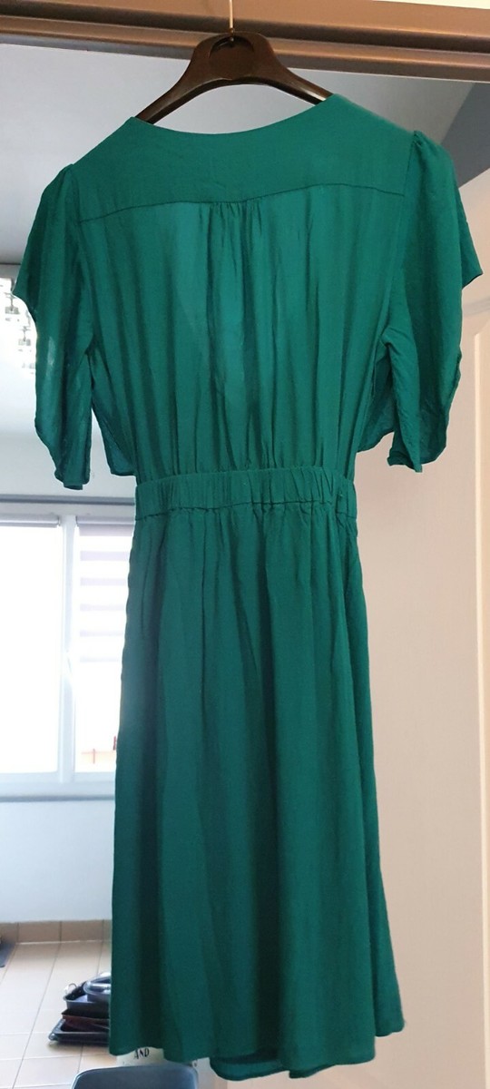 Robe Longue Noire Naf Naf Taille 36 - Style Cache-cœur - Occasion En Très Bon état - Longueur Midi