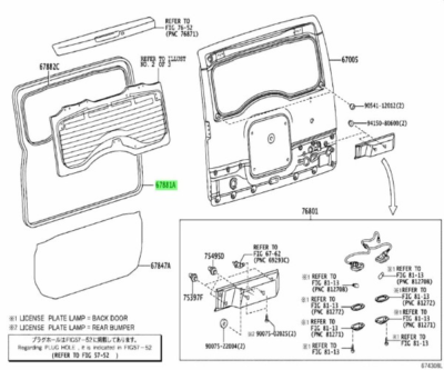 TOYOTA FJ CRUISER Weatherstrip Back DoorGenuine JDM OEM 67881
