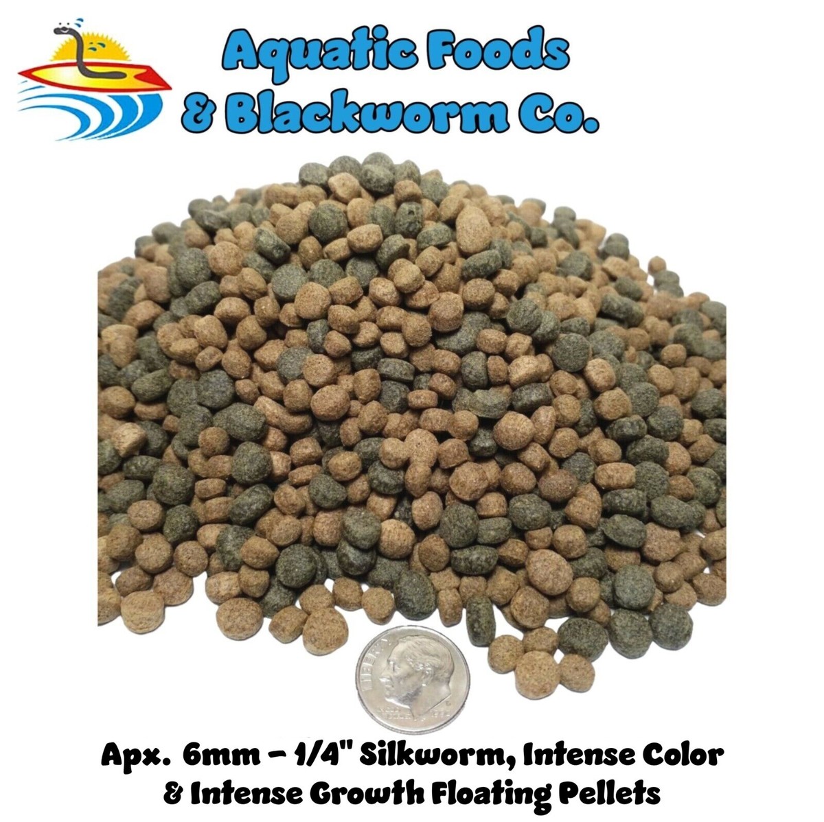 5 Lbs Mixed Floating Pond Pellets – 6mm – Green Gro, Color Red & Silkworm – KGM-450 By Aquatic Foods