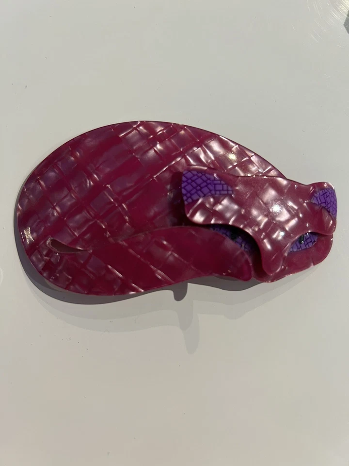 Broche vintage Lea Stein. Cat. Fabuloso rosa col. Perfecto. Foto 3 de 3