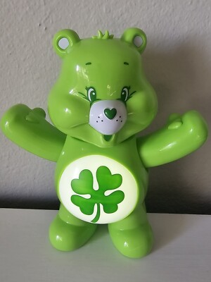 Care Bears Light-Up Belly GOOD LUCK BEAR Figure Arms Move Up & Down 8 Inch
