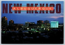 Postcard Albuquerque New Mexico Night Skyline