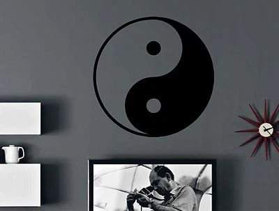 Autocollant mural WD YIN ET YANG OPPOSÉS CHINOIS symbole autocollant mural - Photo 1/2